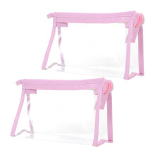 Estuche triangular transparente para lápices, organizador de capacidad, estuches de maquillaje portátiles, ideales para viajes y para estudiantes