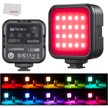 6R RGB video svetlo, stmievateľné 0-360 stupňov, plnofarebné, 3200K-6500K, 13FX efektov, vstavaná 1800mAh lítium-iónová batéria