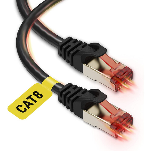 Καλώδιο Ethernet Cat825ft - Καλώδιο WiFi υψηλής ταχύτητας Cat8Internet40Gbps2000Mhz - Σύνδεση RJ45 με