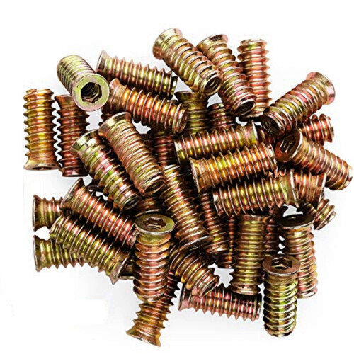 200 τεμάχια βίδα επίπλων M6x15mm με παξιμάδι, ένθετα ξύλου με σπείρωμα, σύνδεσμος 1