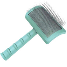 Firm Slicker Brush - Extra Long Pin Brush for Dog Pet (Green)