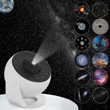 KQJQS Galaxy Projector 12 in 1, Compatible with Solar System & Constellation Display, Realistic Starry Sky Night Light for Bedroom, Home Theater