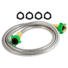 FUYGRCJ 3FT Garden Hose, 304 Stainless Steel, Female to Female Connector, Leakproof, Flexible, 435PSI Max, Compatible with US Faucets
