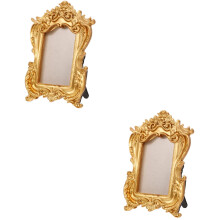 2 Pack Photo Frame Gold Decor Picture Frame for Desk Gold Ornate Picture Frame European Style Picture Holder