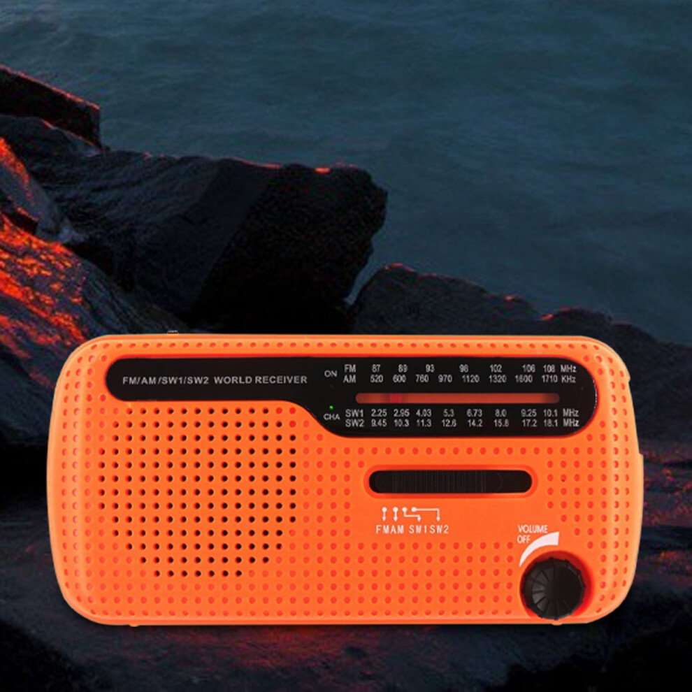 Quinlirra Am/Fm/Sw Radio, Hand Crank Portable Emergency Radio With Rechargeable Battery & Usb Charger, 1200Mah Power Bank 9071309666274