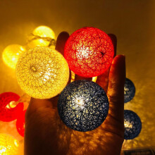 Independence Day Solar Outdoor Lights Gift Red And Blue White Balll String For Decor Led Bedroom Strip Night Light