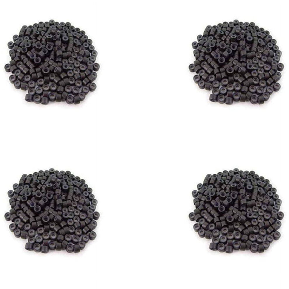 Unisex Brown 800 Pcs 5Mm Dark Color Silicone Lined Rings Links Beads For I Bond Stick Tip Hair Extensions