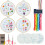Duety 4Pcs Embroidery Starter Kit for Beginners, Colorful Patterns, Hoop, Scissors, Threads, Needles, Compatible with Craft Gifts 8