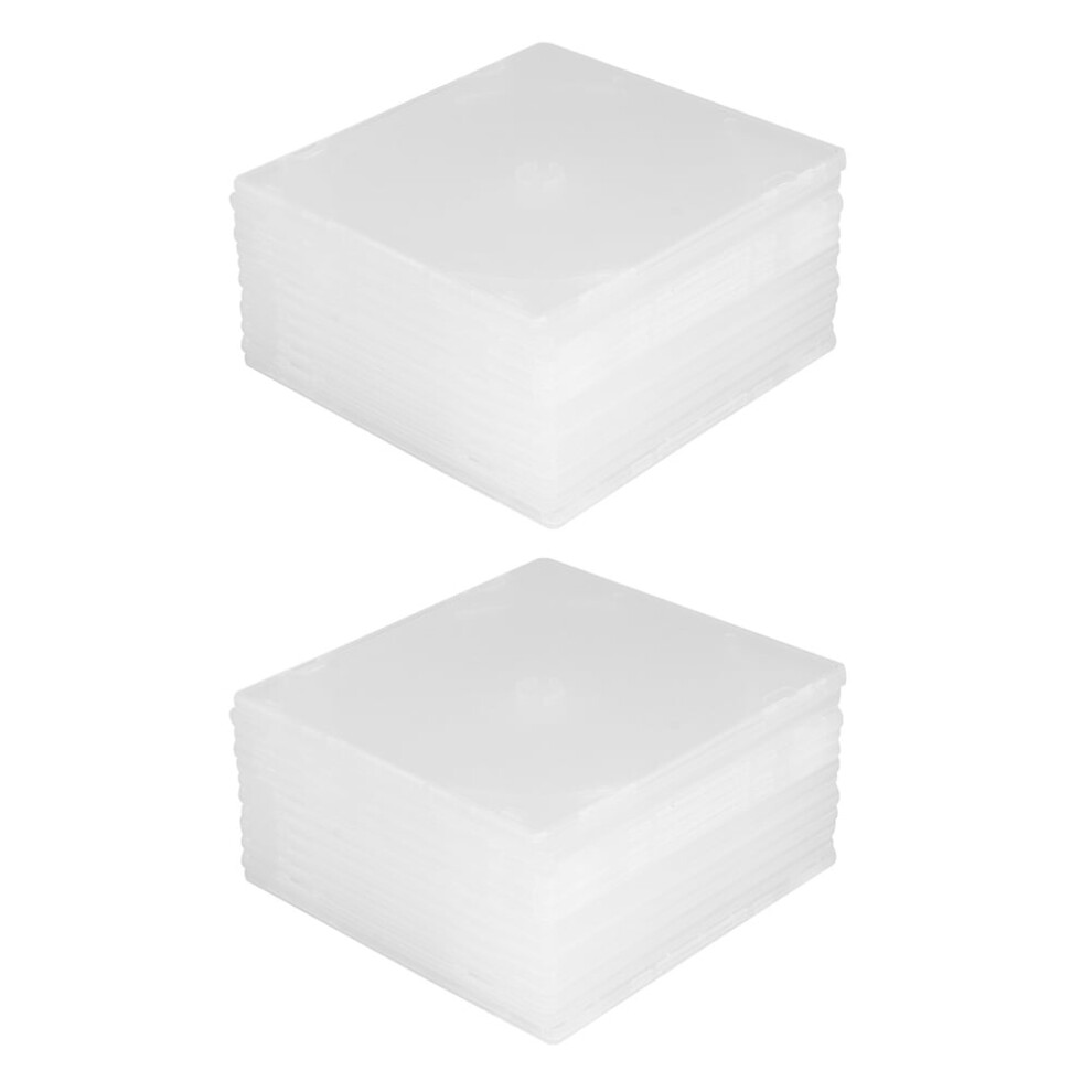 Guangmc 20 Transparent Slim Cd Dvd Storage Cases Organizer Box 9071309669695