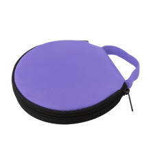 HEVIRGO 7PCS Solid Color Round Oxford Cloth Car Home 20 Disc CD Storage Bag Case Zipper Pouch,Purple