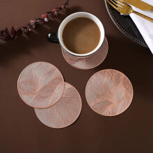 Dessous de verre ronds anti-chaleur - Tapis de protection antidérapant pour table à manger, cuisine, café, thé, boissons chaudes C