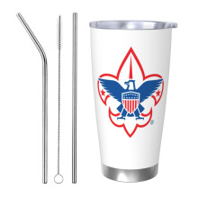 Gobelet isotherme Eagle Scout de 590 ml (20 oz), en acier inoxydable, avec couvercle, idéal pour les voyages et les activités de plein air.