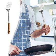 Spatule-cuillère pour wok - Acier inoxydable 304, manche extra long, compatible avec les woks en fonte et en acier au carbone