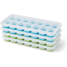 4er-Pack Silikon-Eiswürfelformen mit Deckel | Leicht zu lösen, LFGB- und BPA-frei | Flexible Formen für Eis, Babynahrung und Cocktails (gemischt)