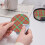 6 τεμάχια δερμάτινα σουβέρ, σουβέρ Madras Diagonal Plaid Pixeled για ποτά, μαξιλάρι για ποτήρια, 6