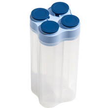 Boîte de rangement pour céréales avec compartiments, bocal hermétique en plastique pour produits secs et aliments de cuisine, bleu - Compatible
