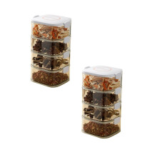 Ensemble d'ustensiles de cuisine Xubond : étagère à épices, boîte à sucre, pots à condiments avec couvercles hermétiques, récipients de