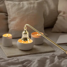 Uclet Multi-Color Metal Candle & Holder Set with Extinguisher Cover - Compatible with Aromatherapy Tools