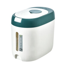 Boîtes de conservation hermétiques en plastique avec couvercles, seau de 4,5 kg pour riz, sucre, céréales - Blanc/Gris, Organisation de la cuisine