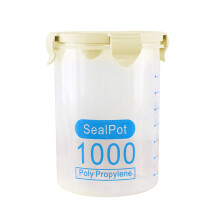Boîte de conservation hermétique pour céréales 1000 ml, bouteille en plastique étanche avec couvercle à verrouillage pour farine, sucre, riz,