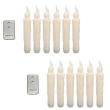 YiFudd12PCS Bougies coniques LED sans flamme à piles, imitation bougies