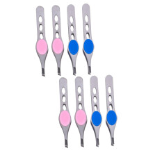 8pcs Precision Eyebrow Tweezers Set for Shaping and Grooming with Assorted Color Stainless Steel Clips