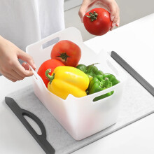 Bacs de rangement en plastique blanc WICVIK avec poignées, organisateur ouvert pour cuisine, garde-manger, bureau, placard, sous évier (Compatible