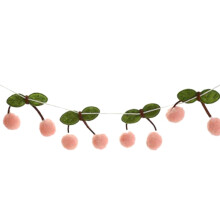 CIYISON Kersenkleurige vilten ballen met kwastjes, wanddecoratie, accessoire, kersenkleurige hangerornamenten