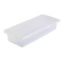 Boîte plate en plastique pour la cuisine, idéale pour l'organisation de la cuisine et du réfrigérateur. Récipient de conservation transparent