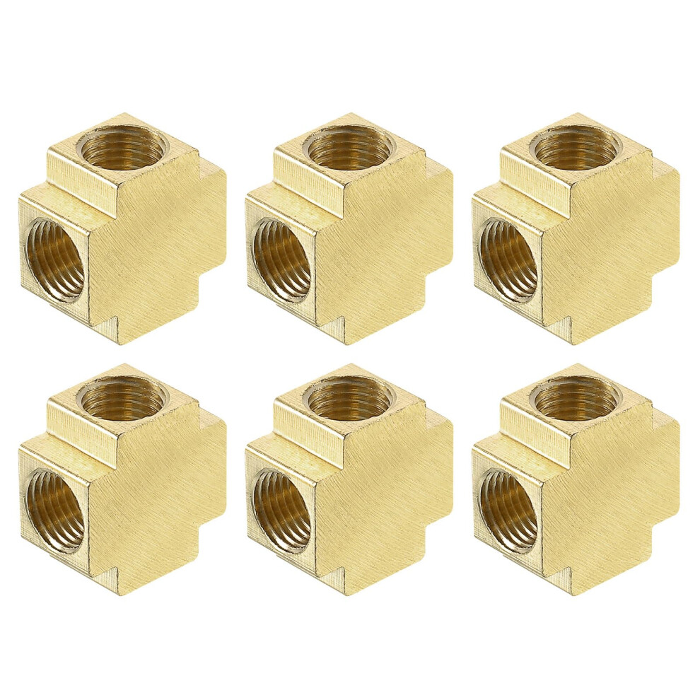 1/4 Inch Brass Cross Fitting 4 Way Female Pipe Connector For LeakâResistant MultiâLine Branching 9164114627315