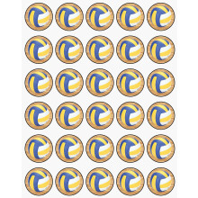 30 x Edible Cupcake Toppers Themed of Volleyball Collection of Edible Cake Decorations | Uncut Edible on Wafer Sheet