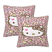 Hello Kitty sierkussenhoezen, set van 2 kussenslopen voor bank, bed en woonkamer, 16"x16"