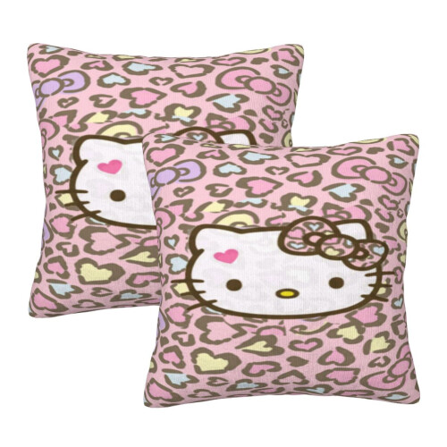 Capas de almofada Hello Kitty, pacote com 2 unidades, 40x40 cm (16"x16")