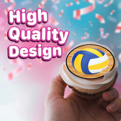 30x Βρώσιμα Διακοσμητικά για Cupcakes με Θέμα το Βόλεϊ | Συλλογή από Βρώσιμα 2