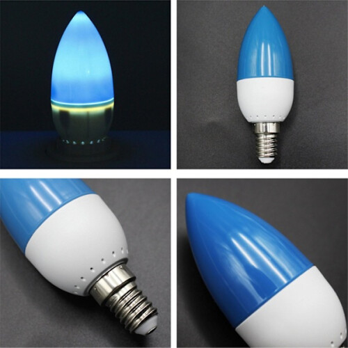 Lot de 3 ampoules LED E14 colorées, bleues. 2