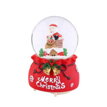 Christmas Snow Globe with LED Light and Music, Realistic Snowfall, Festive Winter Wonderland Gift