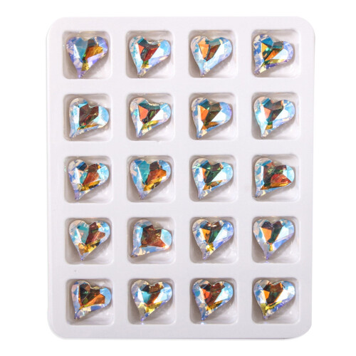 Hesroicy20Pcs3D Διακοσμητικά Νυχιών με Καρδιά Αγάπης, Αστραφτερά Κοσμήματα Νυχιών που
