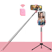 Selfie-stång med stativ integrerad multifunktionell panorering och tilt-selfie-verktyg mobiltelefonfyllningslampa livestreaming-fäste