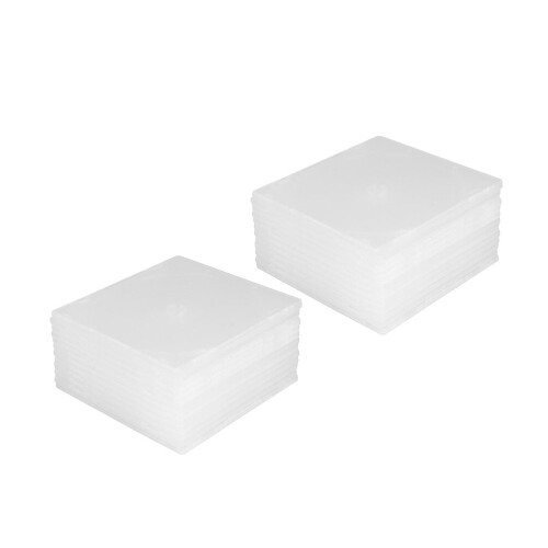 40 pezzi di custodie trasparenti per CD, sottili, organizer per DVD, quadrate, bianche