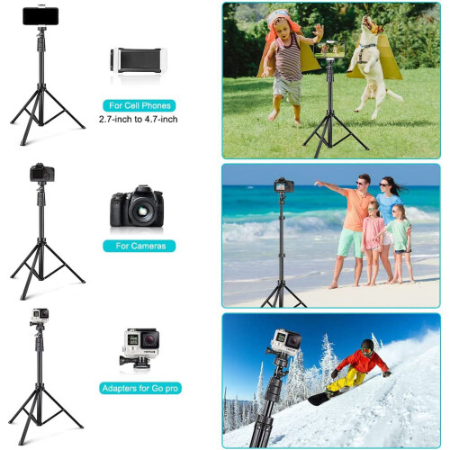 67Τρίποδο τηλεφώνου και selfie stick, βάση τρίποδου κάμερας με ασύρματο 2