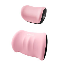 Kafsov sett med minneskum i bilens hodestøtte og korsryggpute, ergonomisk for nakke- og ryggsmerter, kompatibel med bil, kontor, hjemmebruk, rosa