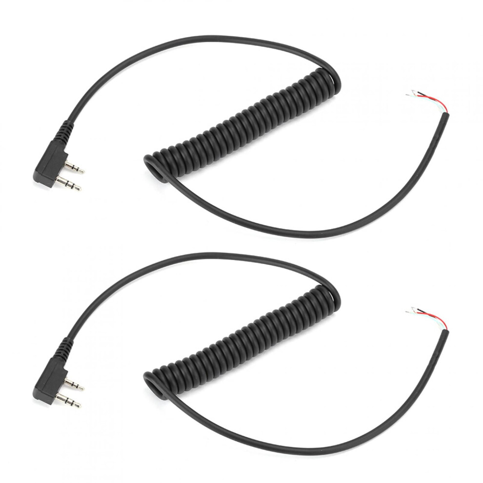 Lã­nea De Cable De Micrã³Fono 2 Piezas 2 Pines 4 Cables Suministros De Altavoz Negro Adecuado Para Uv5r Y Tk370 9083649949368