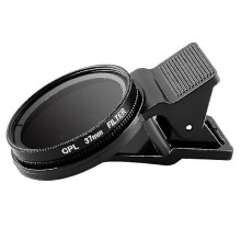 Ultra-thin Clip-on CPL Lens for Mobile Camera, Circular Polarizer, Neutral Density Filter, 37mm Lens, Camera Lens (Black)