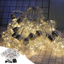 Solar String Lights Outdoor, 20 LED Filament Bulbs, Compatible with Christmas Patio Decor for Garden, Porch, Party, Wedding
