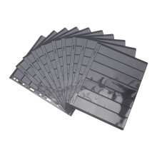 10Pcs Stamp Album Stamp Pages Seven Rows Pages for Stamp Coin Stamp Collection Album