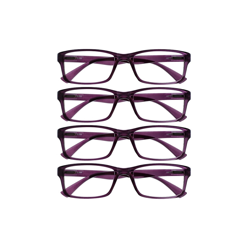 Company Reading Glasses Value 4-Pack Designer Style Men Women Rrrr92-5 +1.00 _Nzywtb +1.00 Magnification Purple 9083649953181