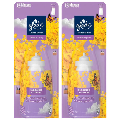 Glade 2 x Glade Sense and Spray Refill 18ml - Blooming Flowers