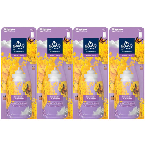 Glade 4 x Glade Sense and Spray Refill 18ml - Blooming Flowers