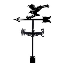 Metal Bald Eagle Weathervane for Roof or Garden, Weatherproof Wrought Iron Wind Direction Indicator