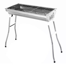 28.7 Inch Portable Charcoal BBQ Grill, Foldable Stainless Steel Outdoor Grill for Camping